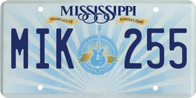 MS license plate MIK255