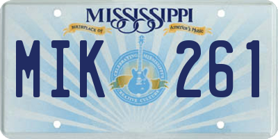 MS license plate MIK261