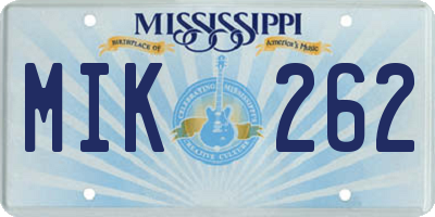 MS license plate MIK262
