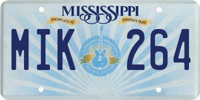 MS license plate MIK264