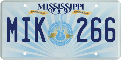 MS license plate MIK266