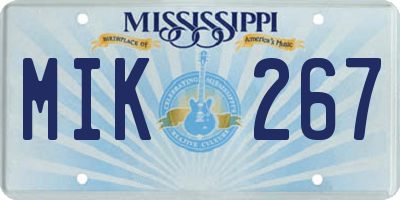 MS license plate MIK267