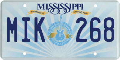 MS license plate MIK268