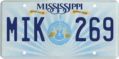 MS license plate MIK269