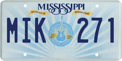 MS license plate MIK271
