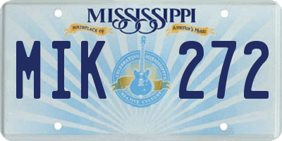 MS license plate MIK272