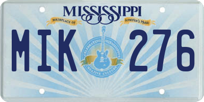 MS license plate MIK276