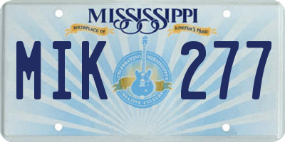 MS license plate MIK277