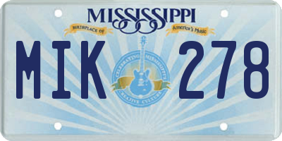 MS license plate MIK278