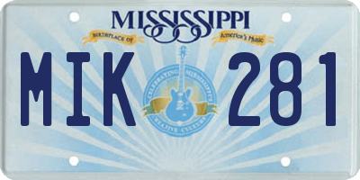 MS license plate MIK281