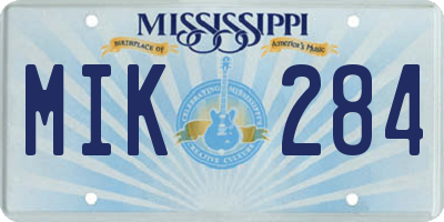 MS license plate MIK284