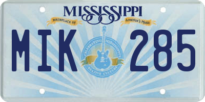 MS license plate MIK285