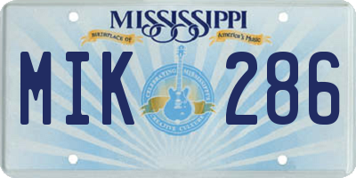 MS license plate MIK286