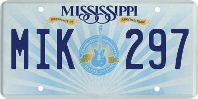 MS license plate MIK297
