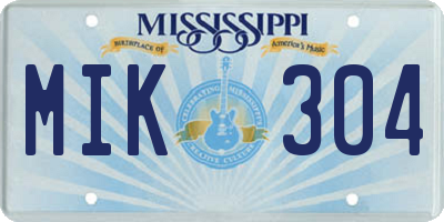 MS license plate MIK304