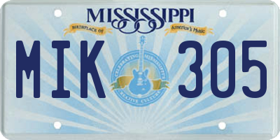 MS license plate MIK305