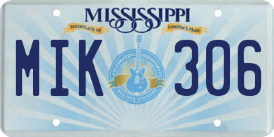 MS license plate MIK306