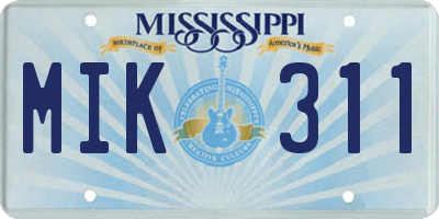 MS license plate MIK311