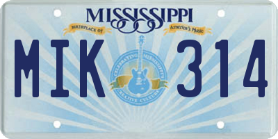 MS license plate MIK314