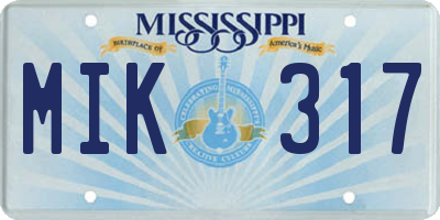 MS license plate MIK317