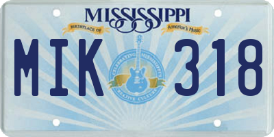 MS license plate MIK318