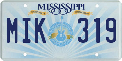 MS license plate MIK319