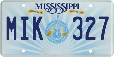 MS license plate MIK327