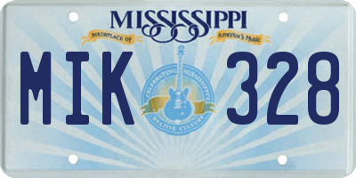 MS license plate MIK328