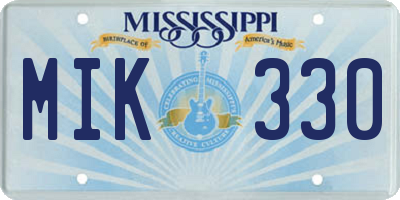 MS license plate MIK330