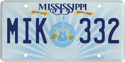 MS license plate MIK332