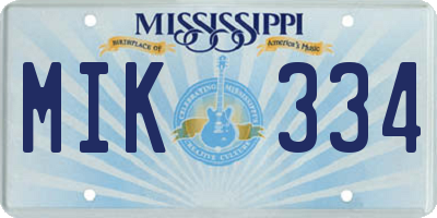 MS license plate MIK334