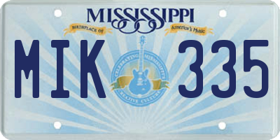 MS license plate MIK335