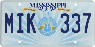MS license plate MIK337