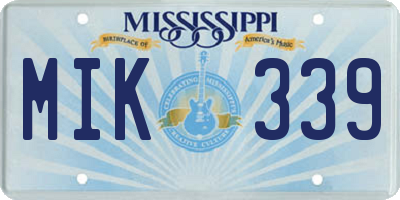 MS license plate MIK339