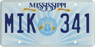 MS license plate MIK341