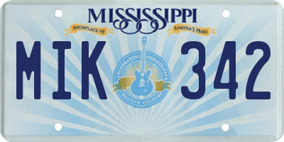 MS license plate MIK342