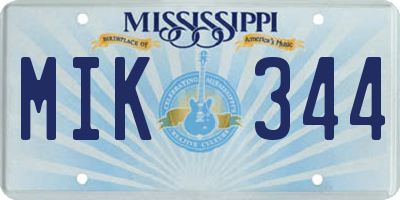 MS license plate MIK344