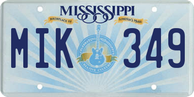 MS license plate MIK349
