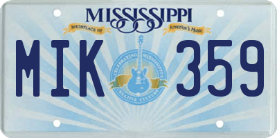 MS license plate MIK359