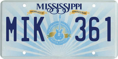 MS license plate MIK361