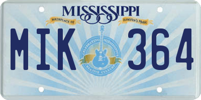 MS license plate MIK364