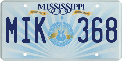 MS license plate MIK368