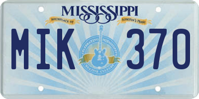 MS license plate MIK370