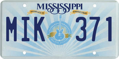MS license plate MIK371