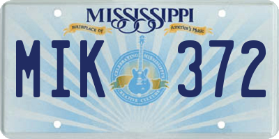 MS license plate MIK372