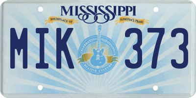 MS license plate MIK373