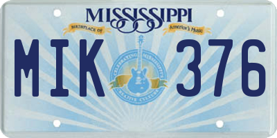 MS license plate MIK376