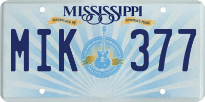 MS license plate MIK377