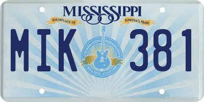 MS license plate MIK381