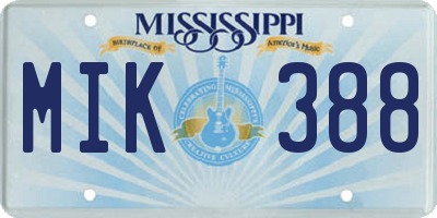 MS license plate MIK388